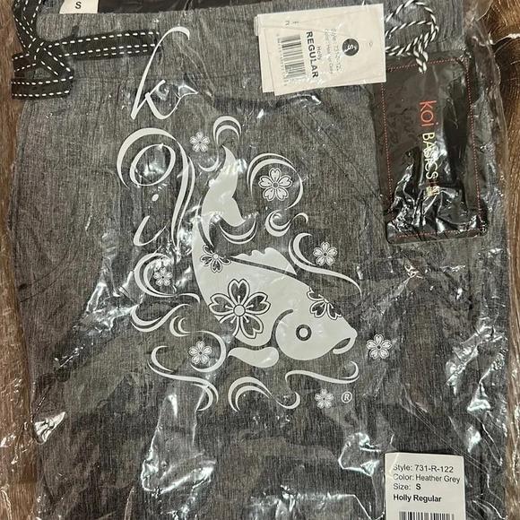 Koi Basics Scrubs Pants Women's Small Gray 8-Pocket Stretch Holly Cargo Medical - Picture 3 of 3